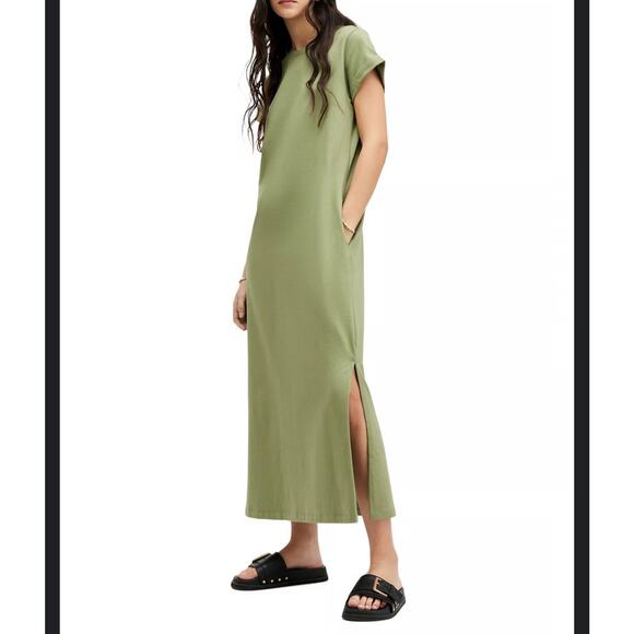 ALL SAINTS Anna Maxi Dress - Grass Green - Picture 1 of 10